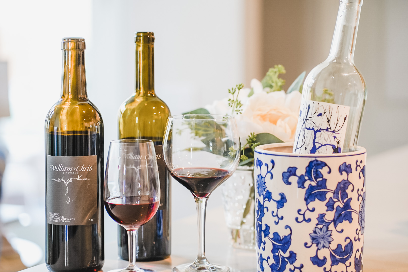 three bottles of wine from William Chris Vineyards virtual wine tasting